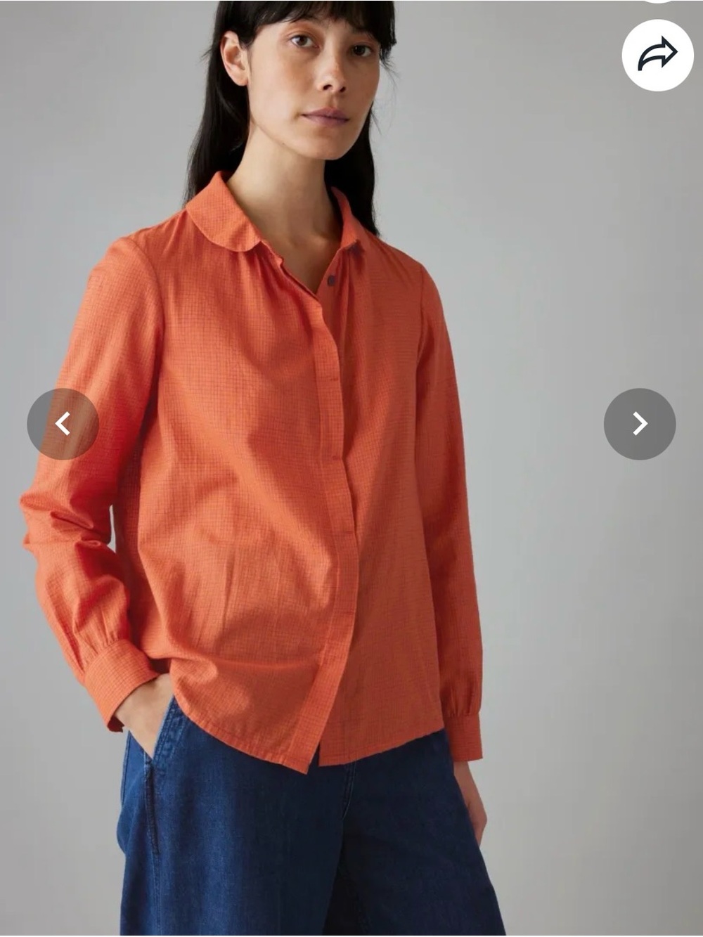 Toast Button-down Size 16 (UK) Anja Slubby Check Shirt (Redcurrant)